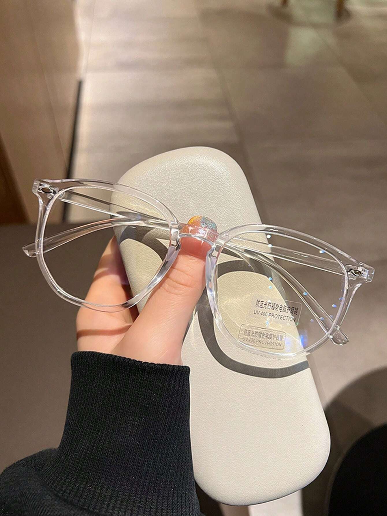 Shein 1 par de gafas de sol vintage de gran tamaño sin prescripción para mujer