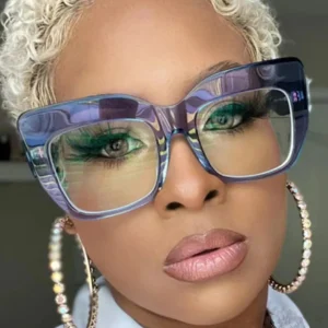 Shein 1 pieza de gafas de ojo de gato transparentes de gran tamaño con marco grueso, de moda