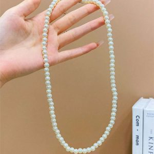 Shein 1 pieza Lindo Chica versátil Collar con perlas artificiales