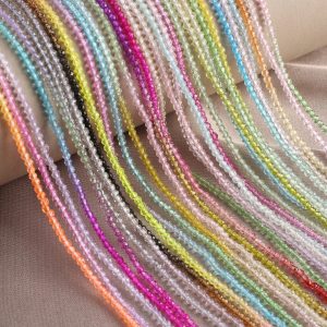 Shein 10 hebras de cuentas pequeñas facetadas de colores aleatorios de 4 mm