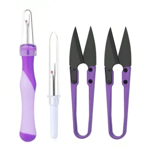 Shein 4 Piezas/set Kit De Herramientas De Costura A Mano Para Bordado De Punto Cruz