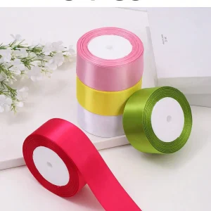 Shein (5 rollos de cinta mixta) Cinta de raso para envolver regalos de pasteles, material para hacer rosas