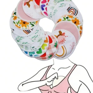 Shein 8 Uds. Almohadillas de lactancia antifugas lavables y respetuosas con la piel de 3 capas