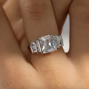 SHEIN anillo de compromiso de cristal de circonita