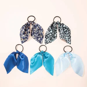 Shein Conjunto De 5 Elásticos Para El Pelo Con Lazo Sólido De Satén