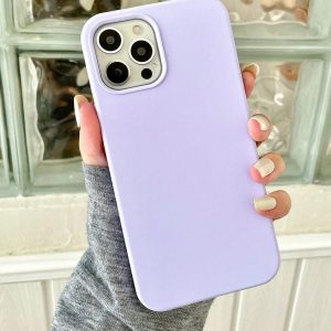 Shein Funda de silicona simple unicolor para teléfono compatible con iphone 11 pro