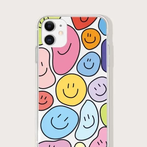 Shein Funda para teléfono con patrón de sonrisa de dibujos animados para iphone 11 pro