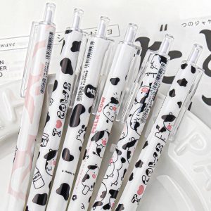 Shein Juego de 6 bolígrafos neutros de vaca con dibujos