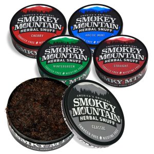 Smokey Mountain Herbal Long Cut - Caja de 5 latas de Tabaco sin nicotina ni tabaco