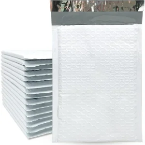 Sobres de burbujas de polietileno blanco #00 de 5" x 10", 238 piezas