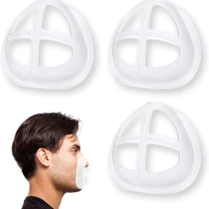 Soporte 3D para un uso cómodo de la mascarilla, Reutilizable, lavable y translúcido, paquete de 3