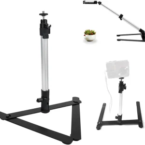 Soporte de transmisión en vivo, aleación de aluminio de 4.4 lbs, carga de 360 °