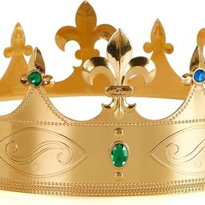 Spooktacular Creations Corona de rey dorada, corona de reina para cosplay, de plástico