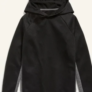 Sudadera con capucha de rendimiento de malla bicolor de manga larga para niños