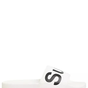 Superga Slides Mujer S111I3W-909 Blanco - Negro Logo
