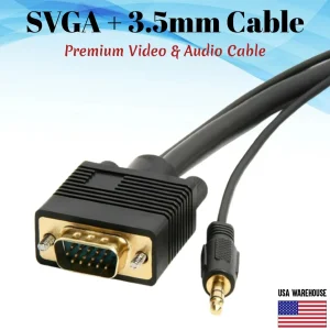 SVGA Super VGA Audio 3,5 mm cable macho 3 6 pies 30 pies