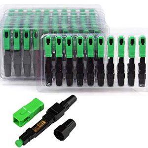 Techtest 100 piezas integrado SC APC conector rápido de fibra óptica