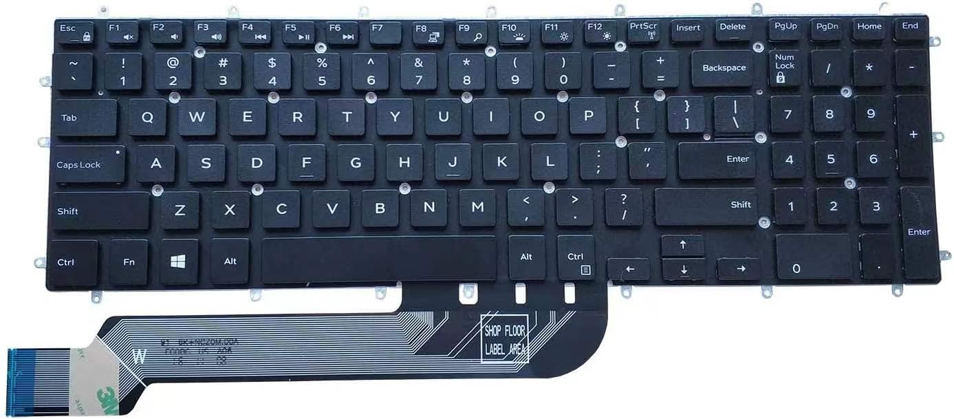 Teclado de repuesto para laptop con retroiluminación para Dell Inspiron - Imagen 2