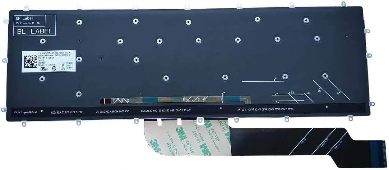 Teclado de repuesto para laptop con retroiluminación para Dell Inspiron - Imagen 4