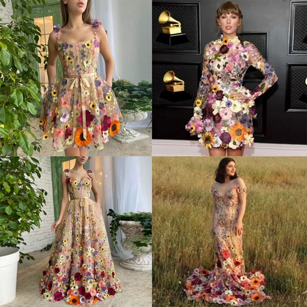 Tela de encaje bordada con flores de girasol en 3D para vestido de fiesta de dama - Imagen 2
