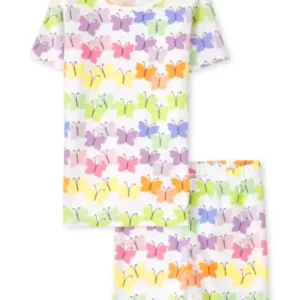 The Children's Place Pijama De Algodón Ajustado Con Mariposa Arcoíris