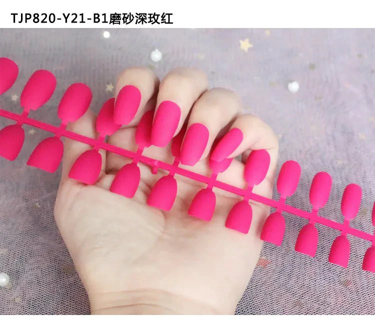 Tira de uñas postizas de Color sólido mate esmerilada, 24 unidades por tira - Imagen 3