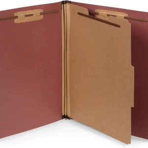 TRU RED Carpetas de clasificación de cartón prensado, 1 partición, rojo, paquete de 20