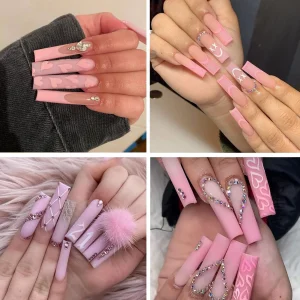 Una Gella Puntas de uñas planas cuadradas sin curva C