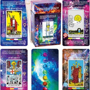 Vitacera Cartas de tarot para principiantes, baraja de cartas con guía, palabras clave