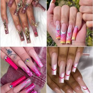 Vuélvete glamurosa con 504 piezas de uñas postizas largas