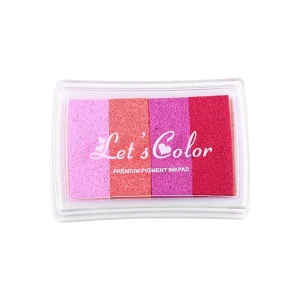 Worallymy Inkpad Pintura Sello Pad 4 Color Gradiente Portátil