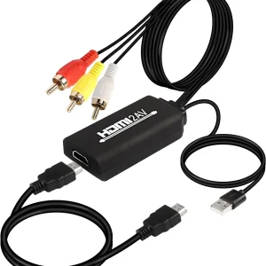 XMSJSIY - Convertidor HDMI a RCA, 1080P HDMI a AV 3RCA CVB,