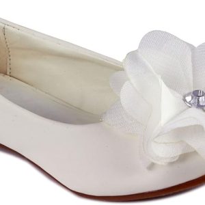 Zapatos planos de Cenicienta con flor para niños pequeños, Blanco